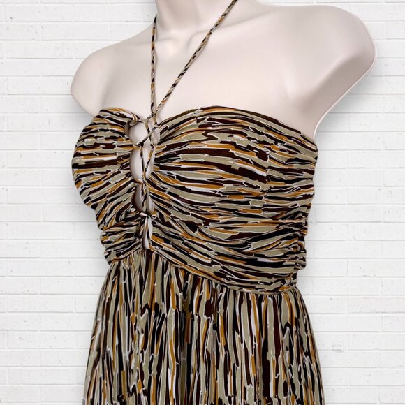 LUSH Sleeveless Jumper Jumpsuit Pants  Romper Olive Green Mustard Gold Palazzo S - Picture 3 of 11